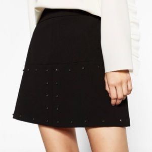 NWOT! Zara black studded skirt (size xs)